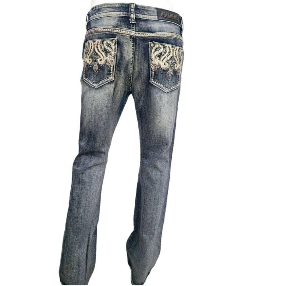 Premiere Rue 21 Boot Cut Bling Pocket Jeans size 14 - Picture 2 of 8